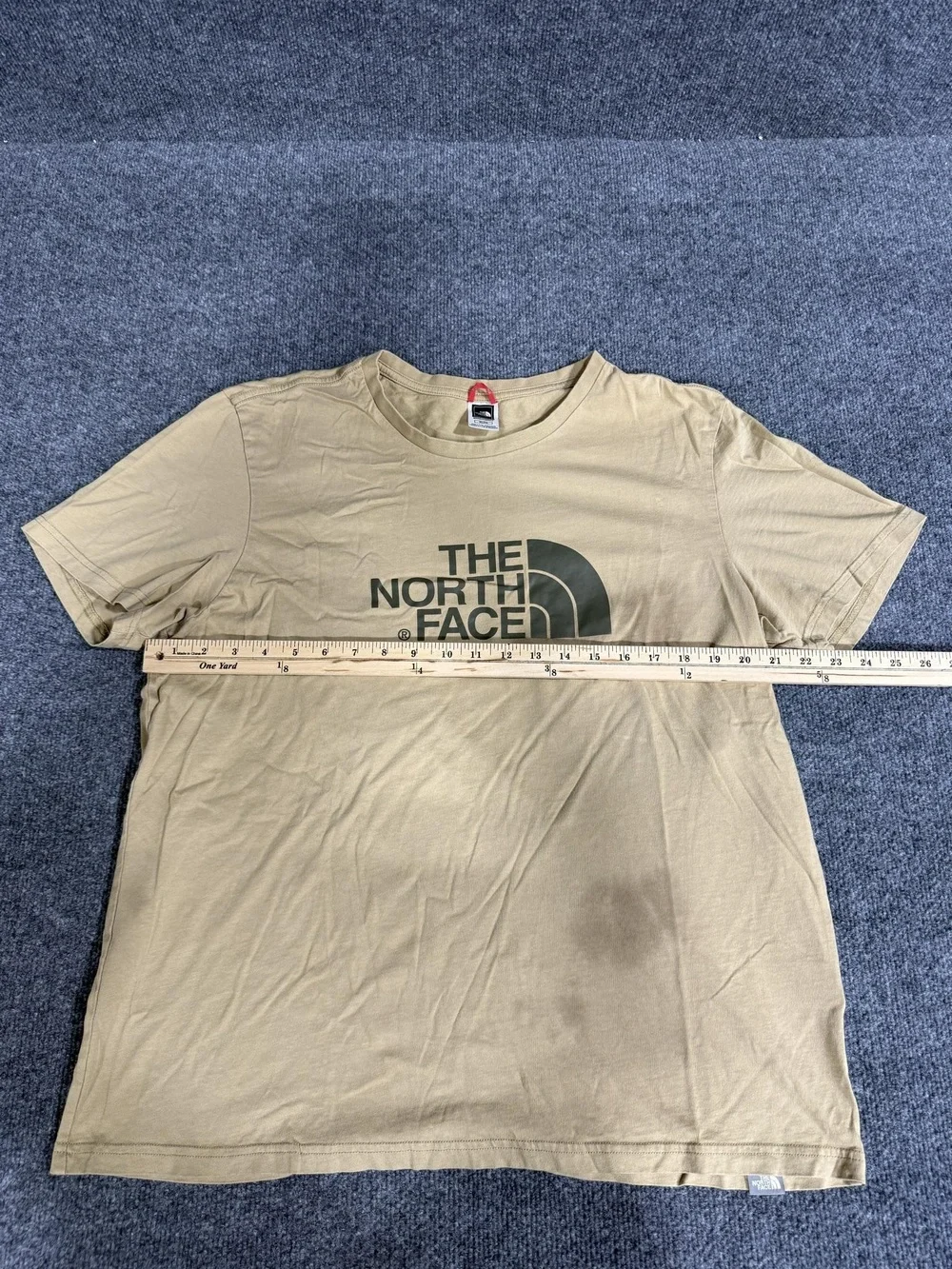 The North Face Shirt Mens XL Beige Big Logo Cotton Graphic Tee Short Sleeve